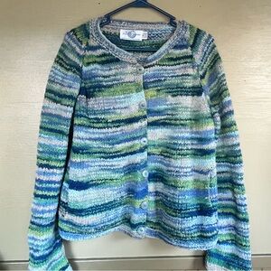 Sweater Venture Chunky Wool Button Down Oversized Cardigan w/ pockets Ecuador
